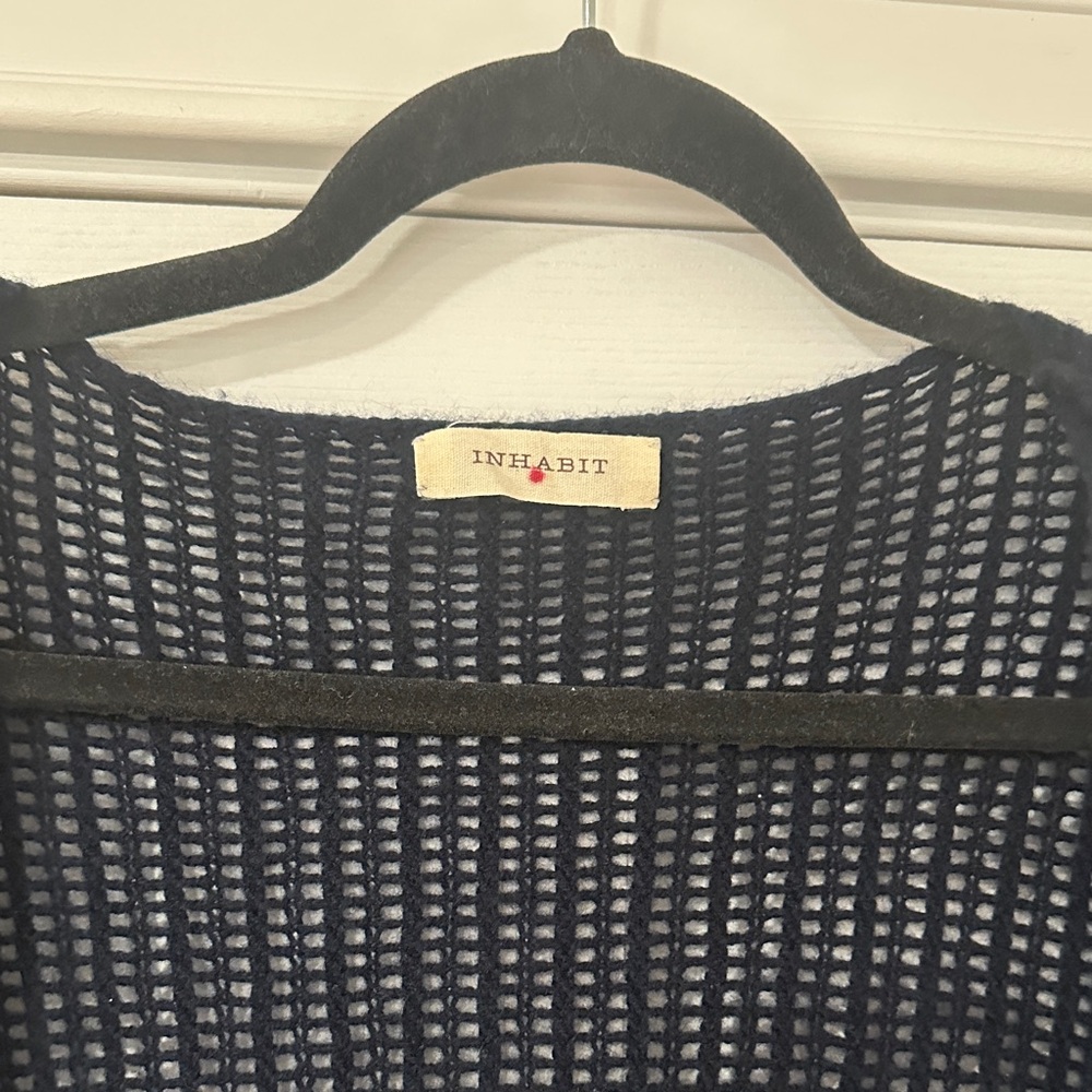 Inhabit Navy Open Knit Cardigan - Picture 2 of 12